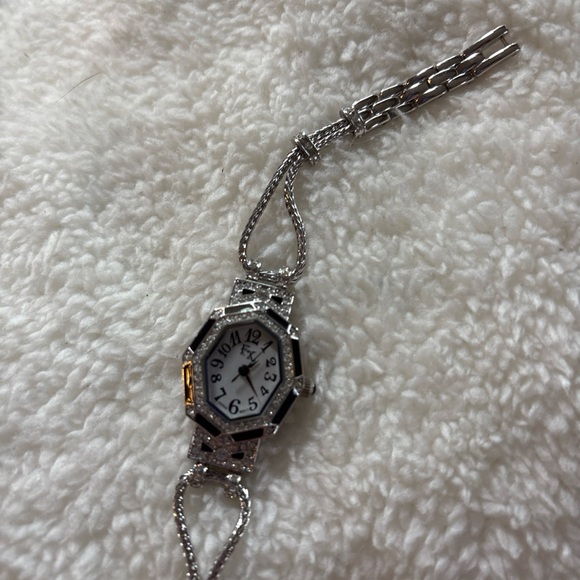 HW7 Black Enamel mesh cord Crystal Bangle Watch by FX by Franz Xavier - Picture 3 of 8